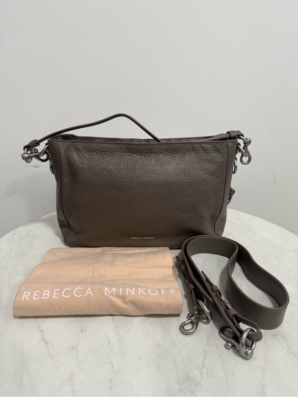 Rebecca Minkoff Handbag MAB Crossbody Leather Bag Deep Taupe - Brand New